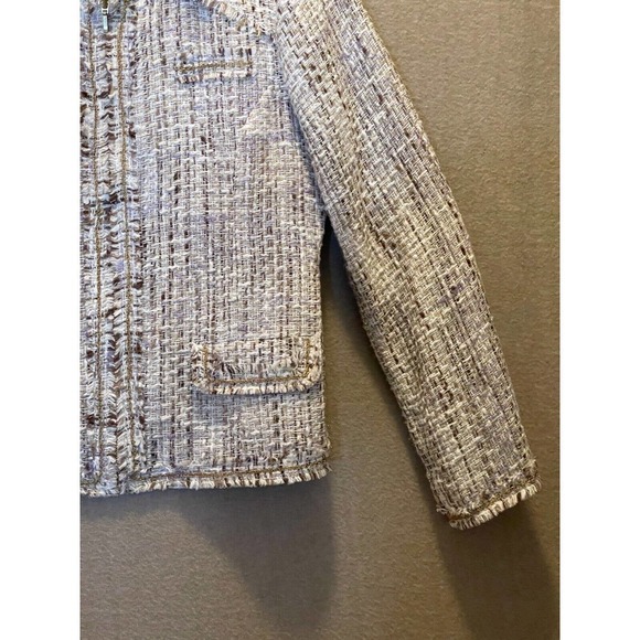 Chico's Jacket Women's 1 Brown Sparkle - Picture 5 of 12